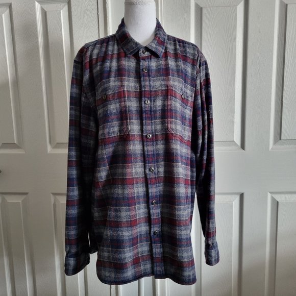 Roots Brushed Cotton Plaid Long Sleeve Shirt Size XL - Picture 4 of 9